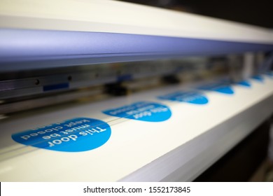Wide-format inkjet printer in action 