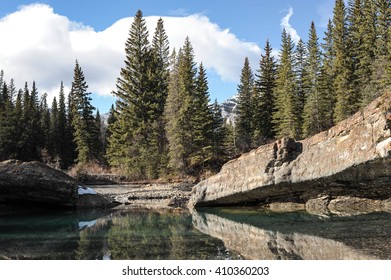 Widow Maker At Low River Level In Kananaskis Country In Alberta