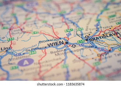 Wien On Map Stock Photo 1183635874 | Shutterstock