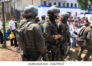 WIESBADEN, GERMANY - 12. JUNE 2022: Special Task Force (SEK, Special Unit) Of The Hessian Police.