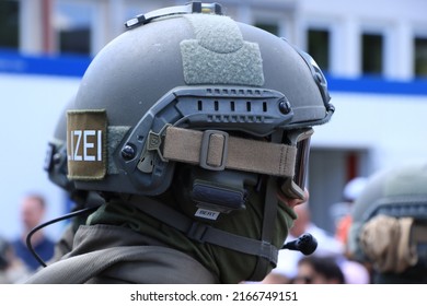 WIESBADEN, GERMANY - 12. JUNE 2022: Special Task Force (SEK, Special Unit) Of The Hessian Police.