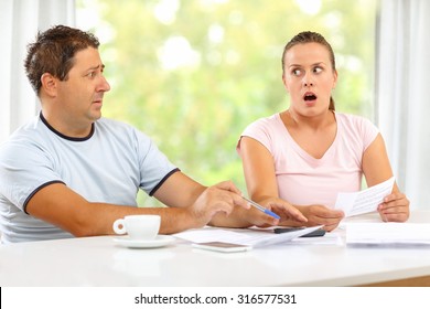 Wife Angry At Husband For Making Large Bills