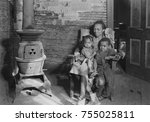 Wife and children of an unemployed African American coal miner in Scott