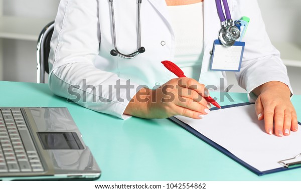 Wife Doctor Desk Office Stock Photo Edit Now 1042554862