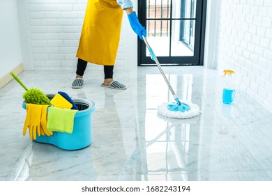 Wife Housekeeping Cleaning Concept Happy Young Stock Photo 1682243206 ...