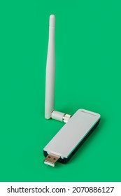 Wi-fi dongle receiver on green background