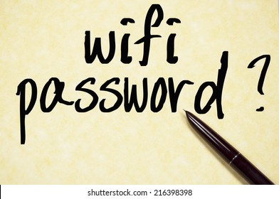 Wifi Password Text Write On Paper 