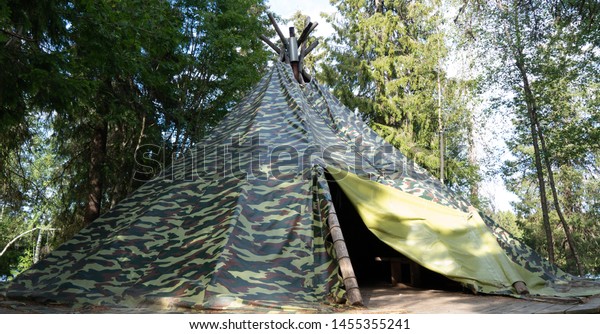 Wigwam Tall Huge Tent Open Air Stock Photo Edit Now 1455355241