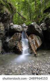 wikd small waterfall in the forest