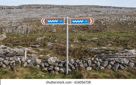 Wild Atlantic Way Directions Signpost In County Clare On The West Coast Of Ireland