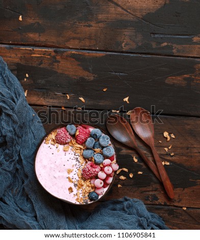 Image, Stock Photo Wild berries smoothie bowls