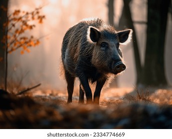 wild boar in the wild and in freedom