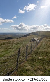 A Wild Camping Tent In The Mountains Of Wales UK Cadair Berwyn