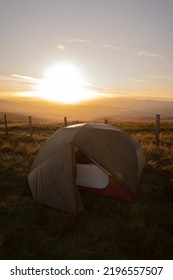 A Wild Camping Tent In The Mountains Of Wales UK Cadair Berwyn