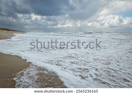 Similar – Image, Stock Photo Baltic Sea waves break motionless on the stony beach