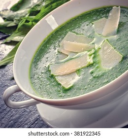 Wild Garlic Soup With Parmesan