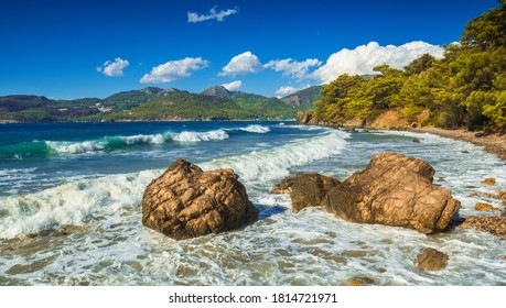 Wild Mediterranean Sea Coast. Turkey, Antalya, Lycia.