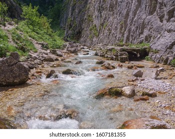 wild mountain stream between rocks