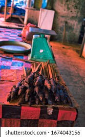 Wild Rats In An Asian Market. Roasted And Ready To Be Eaten By Humans. Eating Wild Animals. Possible Cause Of Coronavirus.