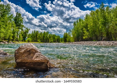 Wild River In The Beautiful Montana Landscape