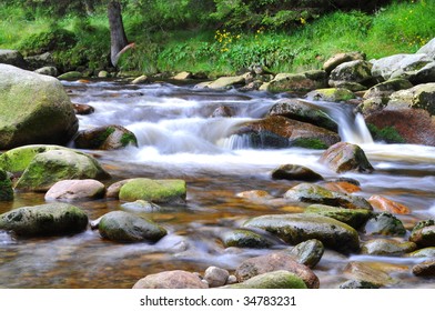 Wild River Vydra In Bohemian Forest