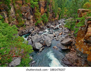 Wild and Rugged River - A view in the Rogue River Canyon - near Prospect, OR - Shutterstock ID 1881478207
