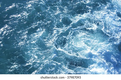 Wild Sea Aquatic Motion From Birds Eye View