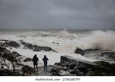 Wild Stoms Lashing The Gold Coast During A Wet La Nina Season, Queensland, Australia