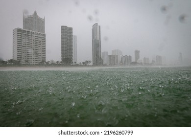 Wild Stoms Lashing The Gold Coast During A Wet La Nina Season, Queensland, Australia