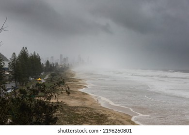 Wild Stoms Lashing The Gold Coast During A Wet La Nina Season, Queensland, Australia