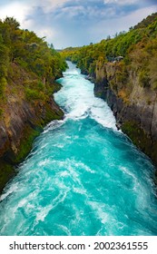 Wild Stream Of Huka Falls Near Lake Taupo, New Zealand