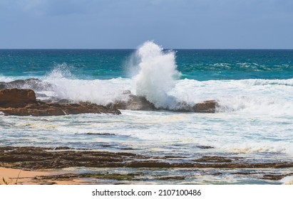 Wild Surf Seascape At Bermagui In The Eurobadalla Shire On The South Coast Of NSW, Australia.