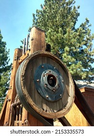 A Wild West Prairie Wheel Crank Farm Ranch Gear Hoist Grain Harvest Elevator Vintage Equipment