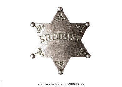 Wild West Sheriff Badge Isolated On White Background.