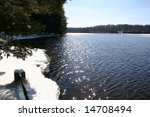 Wilderness winter in the Pocono Mountains of Pennsylvania, USA.  Promised Land State Park.