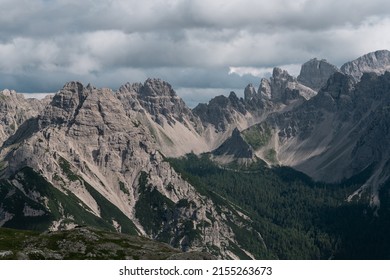 the wildest panorama in the eastern alps during a beautiful hike in the Dolomiti Friulane Natural Park on a cloudy summer day