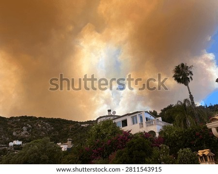 Wildfire spreading in Calonge, Costa Brava, Catalonia, Spain