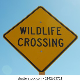 Wildlife Crossing Warning Road Sign