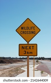 Wildlife Crossing Warning Road Sign