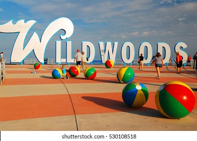 Wildwood, NJ, USA July 26 The Entrance Of The Boardwalk At Wildwood, A Famous Tourist Spot On The New Jersey Shore