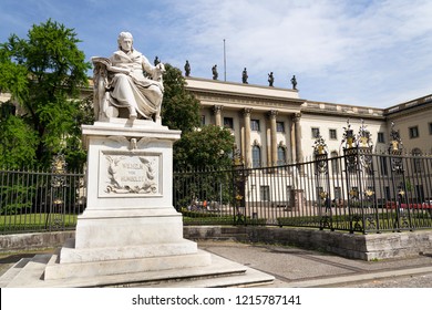 Wilhelm Von Humboldt Statue Outside Humboldt University From 1883 By Martin Paul Otto, Berlin, Germany, Sunny Day