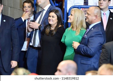 WILKES-BARRE, PA - AUGUST 2, 2018: Sarah Huckabee Sanders And Kellyanne Conway Attend A President Trump Campaign Rally For Congressman Lou Barletta.