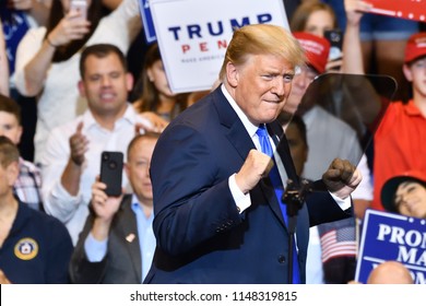 WILKES-BARRE, PA - AUGUST 2, 2018: President Donald Trump Gives A 