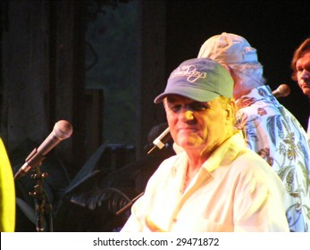 WILKESBORO, NC - AUG 14: Bruce Johnston, Mike Love And Scott Totten Of The Beach Boys Band Perform Onstage At Doc Watson Theatre In Wilkesboro, NC  August 14, 2008.