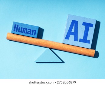 Will AI replace humans?AI and Human concept.