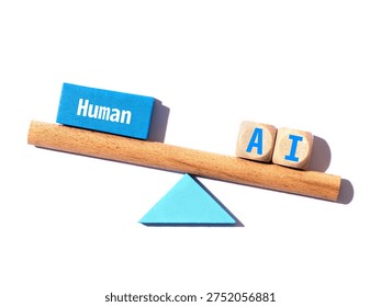 Will AI replace humans?AI and Human concept.