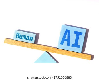 Will AI replace humans?AI and Human concept.