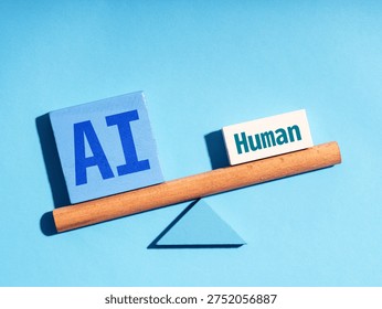 Will AI replace humans?AI and Human concept.