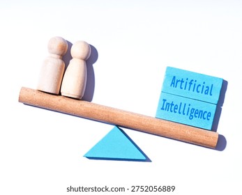 Will AI replace humans?AI and Human concept.