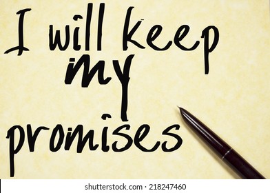 I Will Keep My Promises Text Write On Paper 